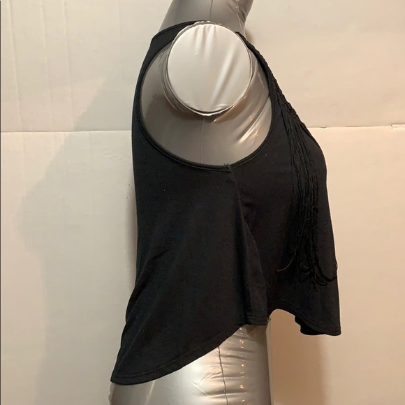 SALE!!! High low tank with fringe detail - Picture 2 of 8